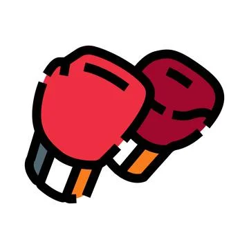 Pair of red boxing gloves ready for competition Stock Illustration