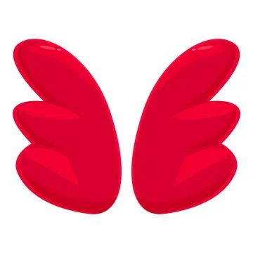 Pair of red cartoon wings is symbolizing freedom and angelic nature Ilustração Stock
