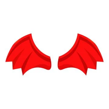 Pair of red devil wings spreading for taking off Ilustração Stock