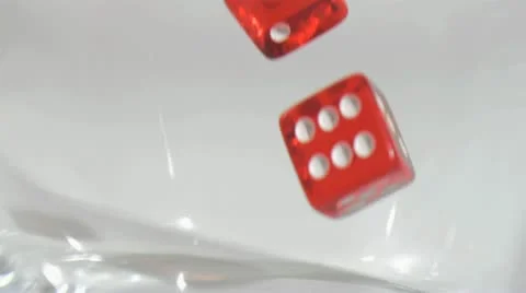 Pair of red dice in super slow motion falling Stock Footage 10860757