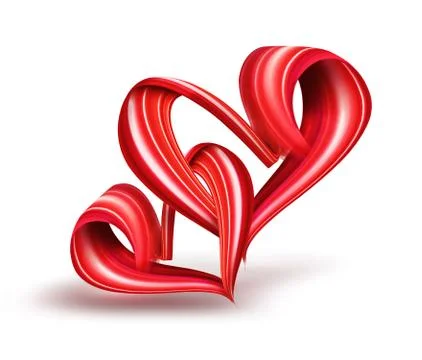 Pair of red hearts Stock Illustration