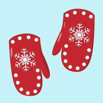 Pair of red mittens Stock Illustration