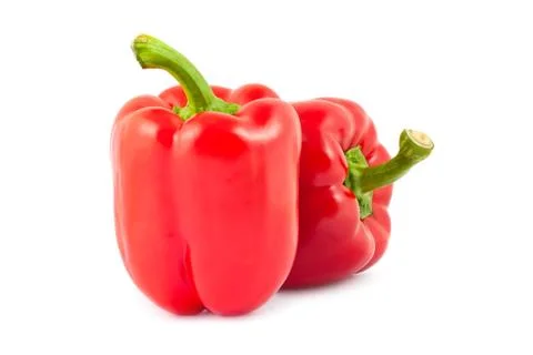 Pair of red peppers Stock Photos