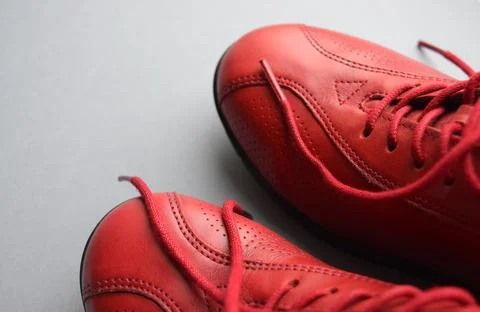 Pair of red shoes Stock Photos