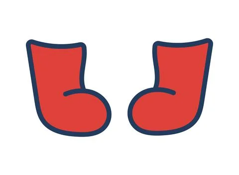 Pair of red snow, winter boots isolated Ilustração Stock