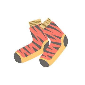 Pair of red woolen socks Stock Illustration