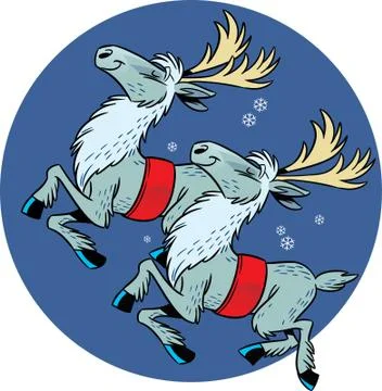 Pair of reindeer Stock Illustration