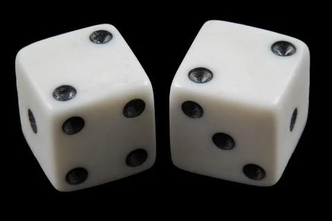 Pair of rolled dice showing double two Stock Photos