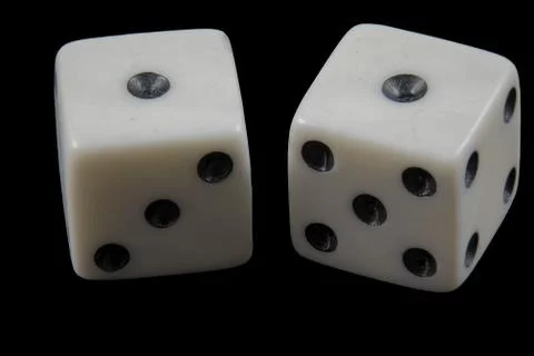 Pair of rolled dice showing double one Stock Photos