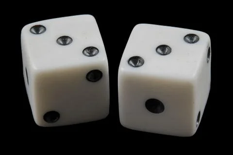 Pair of rolled dice showing double three Stock Photos