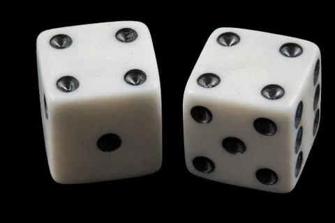 Pair of rolled dice showing double four Stock Photos
