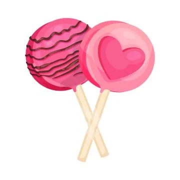 Pair of round lollipops. Vector illustration on a white background. Ilustração Stock