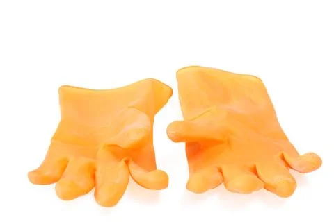 A pair of rubber gloves Foto stock
