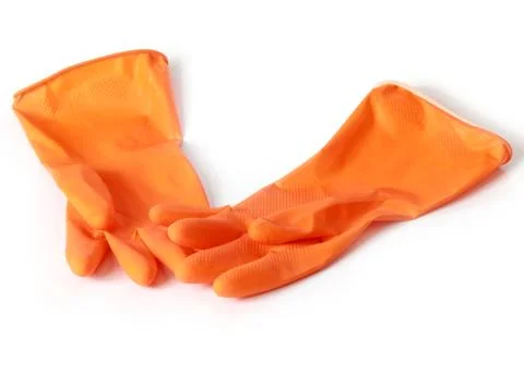 A pair of rubber gloves 스톡 사진