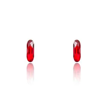 Pair of ruby diamond earrings isolated on white Stock Photos