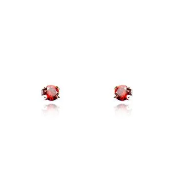 Pair of ruby diamond earrings isolated on white Stock Photos