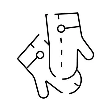 Pair of safety work gloves line art icon 스톡 일러스트