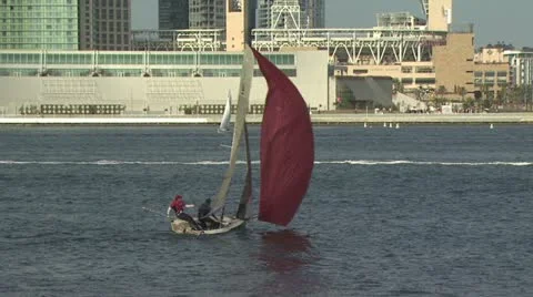A pair of sailors in a small, two person boat 動画素材 19258548