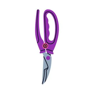 Pair of Scissors and Garden Pruner or Clipper as Hand-operated Shearing Tool Ilustração Stock