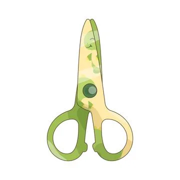 Pair of scissors with cute dinosaur theme Stock Illustration