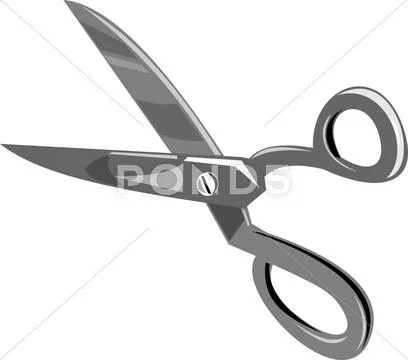 Pair of scissors retro. Stock Illustration