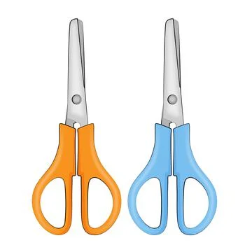 Pair of scissors. School supplies. Vector illustration. Stock Illustration