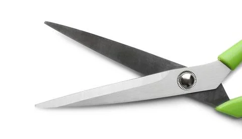 Pair of sharp scissors on white background 写真素材