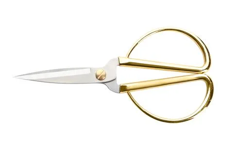 Pair of sharp sewing scissors on white background Foto stock