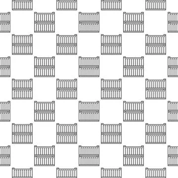 Pair of Shipping Containers vector Delivery concept line seamless pattern Illustrazione stock