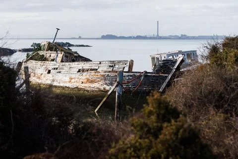Pair of shipwrecks Stock Photos