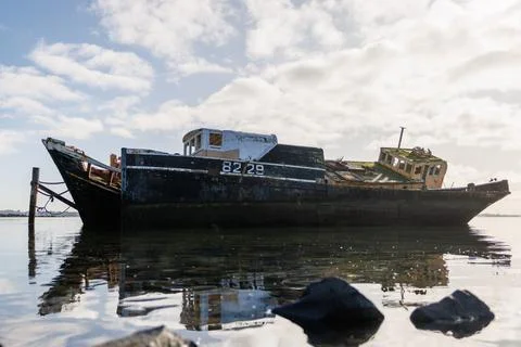 Pair of shipwrecks Stock Photos