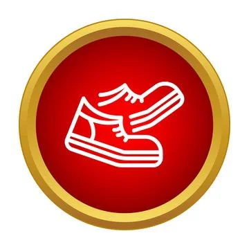 Pair of shoes walking forward on red background Ilustração Stock