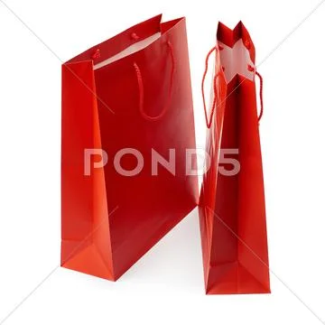 Pair of Shopping bag isolated over the white background Stock Photos
