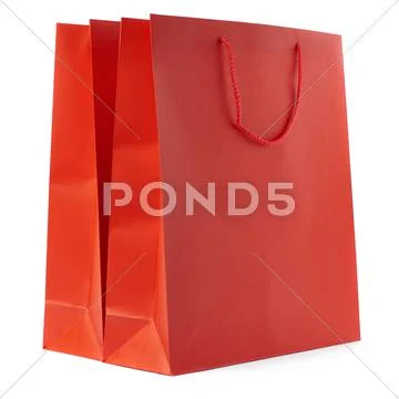 Pair of Shopping bag isolated over the white background Stock Photos