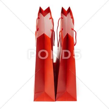 Pair of Shopping bag isolated over the white background Stock Photos