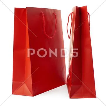 Pair of Shopping bag isolated over the white background Stock Photos