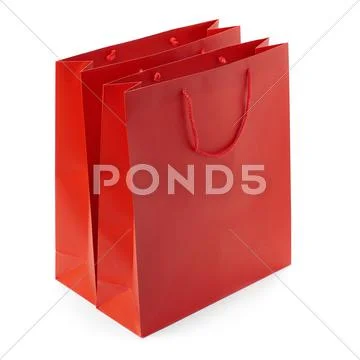 Pair of Shopping bag isolated over the white background Stock Photos