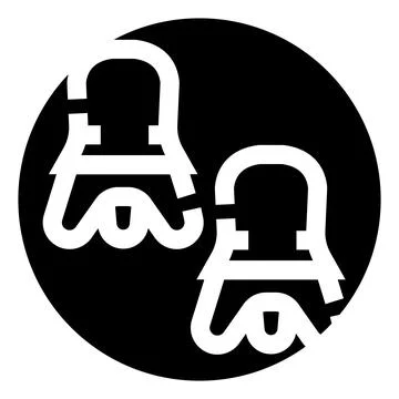 Pair of shuttlecocks in black circular icon Stock Illustration