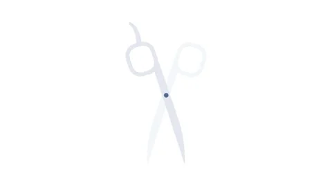 A pair of silver scissors resting on a solid black background. Vídeos de archivo 332292764