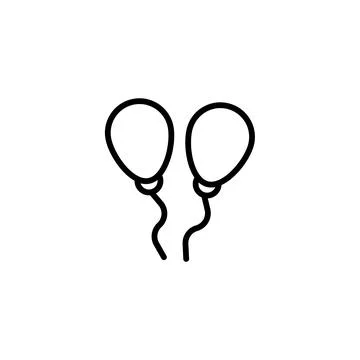 Pair of simple balloons on strings a minimalist celebration festive design .. Stock Illustration