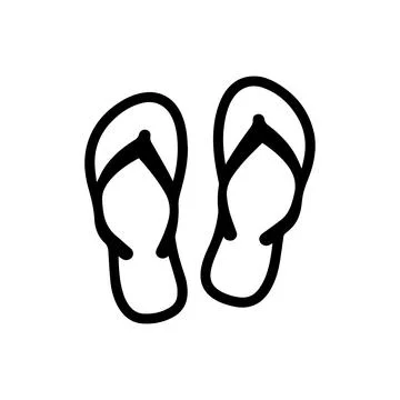 Pair of Simple Flip Flop Sandals. Vector icon. Stock Illustration