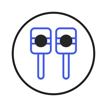 Pair of simplistic minimalist musical instruments illustration inside circl.. Stock Illustration