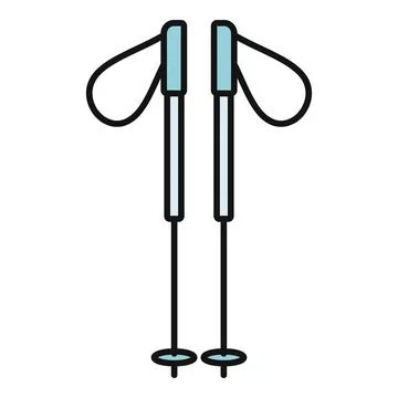 Pair of ski poles for winter sports illustration Illustration