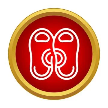 Pair of slippers icon in red circle Ilustração Stock