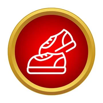 Pair of sneakers icon on red button Ilustração Stock