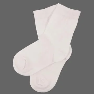 Pair of socks. Isolated on gray background Foto stock