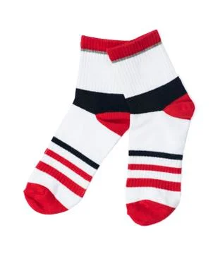 Pair of socks isolated on a white background, Top view, Clipping Path Stock Photos