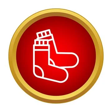 Pair of socks outline in red circle button Ilustração Stock