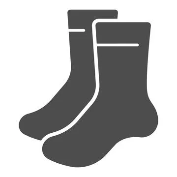 Pair of socks solid icon, bowling concept, sock sign on white background 스톡 일러스트