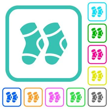 A pair of socks vivid colored flat icons イラスト素材